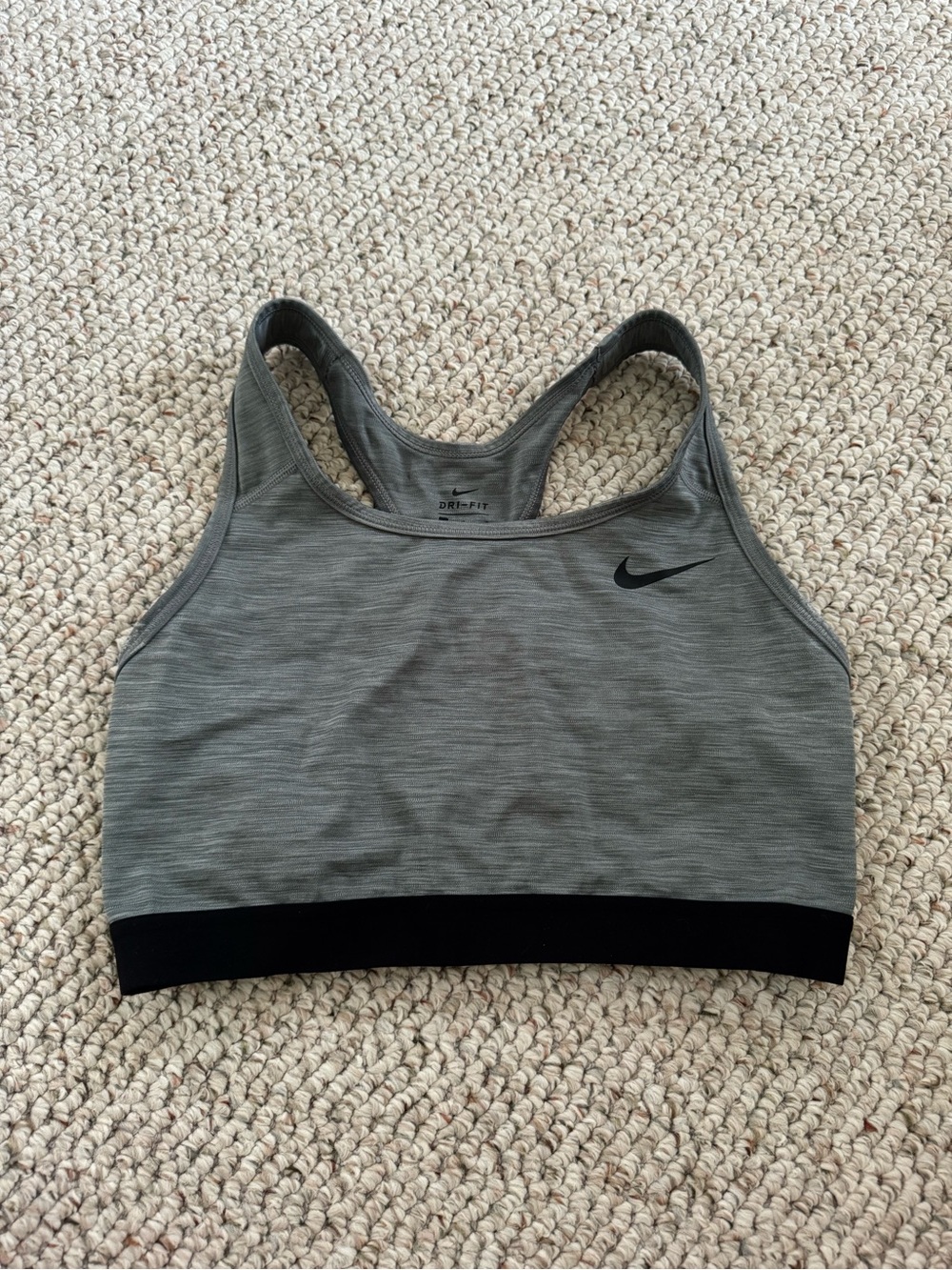 Nike Gray & Black Racerback Sports Bra